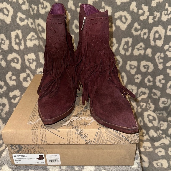New Lawless Fringe Western Boots by FP Collection at Free People 😍 in Fig 😍 - Picture 3 of 17